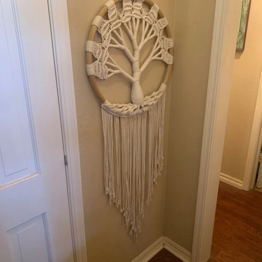Handmade Macrame Tree Of Life Dreamcatcher Wall Hanging Decor 36